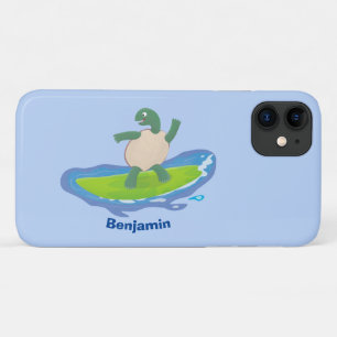 Capa Para iPhone 11 Cartografia de surf de tartaruga engraçada