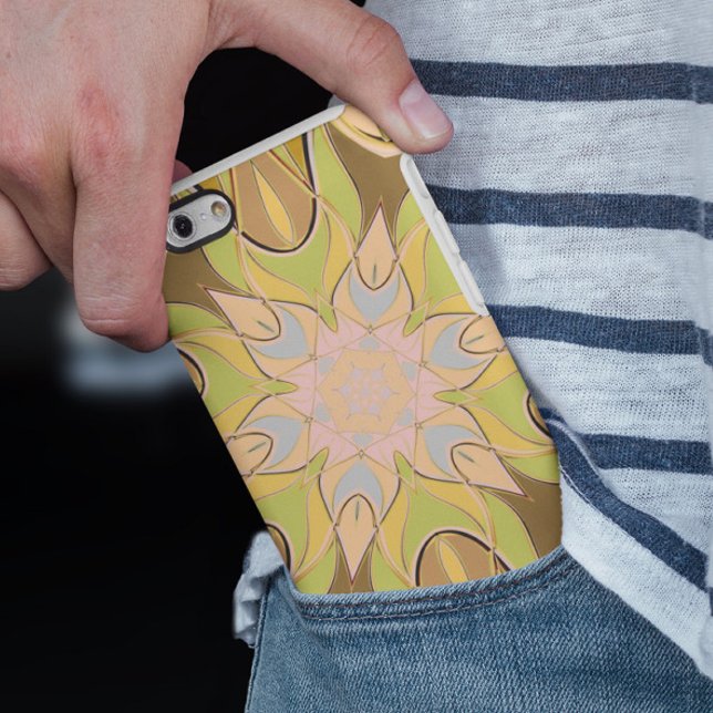 Capa Para iPhone 11 Cartografia Mandala Flor Laranja Verde e Azul (Criador carregado)