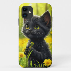 Capa Para iPhone 11 Cartoon Black cat