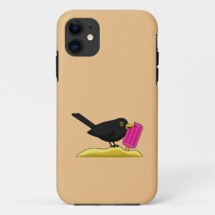 Capa Para iPhone 11 Cartoon Blackbird Comendo Um Sorvete