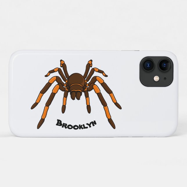 Capa Para iPhone 11 Cartoon de aranha-do-marrom e-laranja-acastanhado (Verso (horizontal))