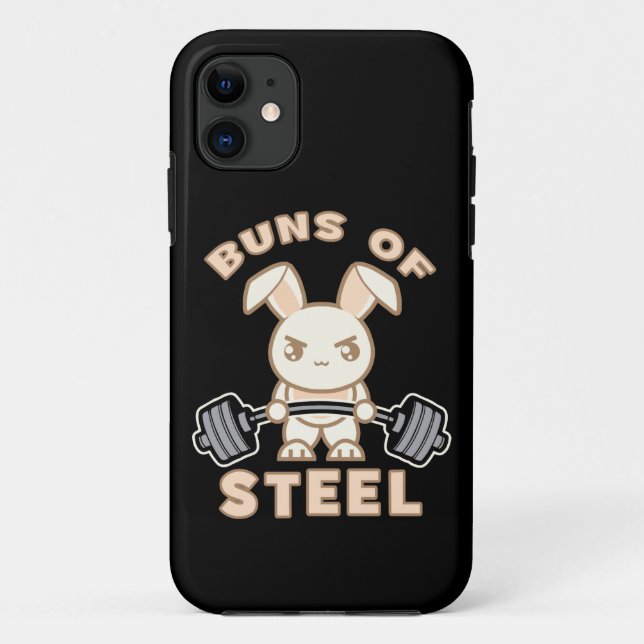 Capa Para iPhone 11 Cartoon De Coelhinho De Workout - Pedras De Aço -  (Verso)