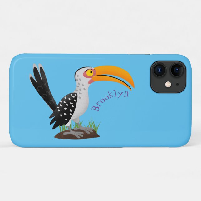 Capa Para iPhone 11 Cartoon de pássaros-de-bico-amarelo engraçado (Verso (horizontal))