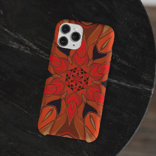 Capa Para iPhone 11 Cartoon Mandala Flor Laranja