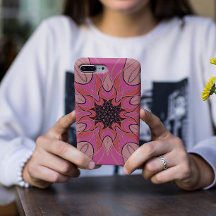 Capa Para iPhone 11 Cartoon Mandala Flor Rosa