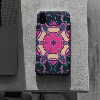 Capa Para iPhone 11 Cartoon Mandala Flor Rosa Amarelo e Negro