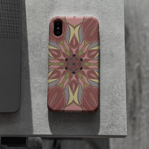 Capa Para iPhone 11 Cartoon Mandala Flor Rosa e Amarelo