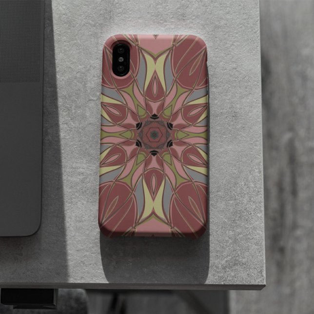 Capa Para iPhone 11 Cartoon Mandala Flor Rosa e Amarelo (Criador carregado)