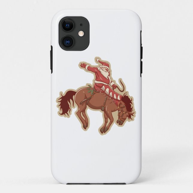 Capa Para iPhone 11 Cartoon red santa claus ryn (Verso)