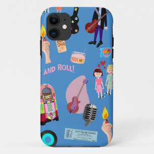 Capa Para iPhone 11 Cartoon Rock and Roll Oldies - Padrão de Diversã