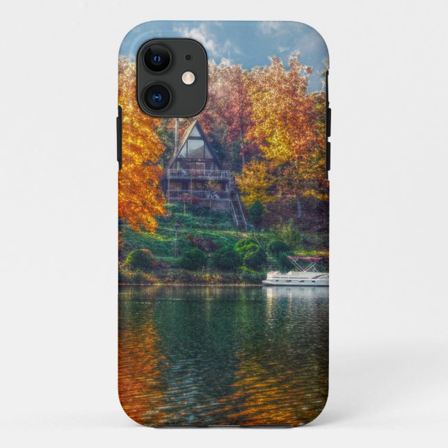 Capa Para iPhone 11 Casa no lago (Verso)