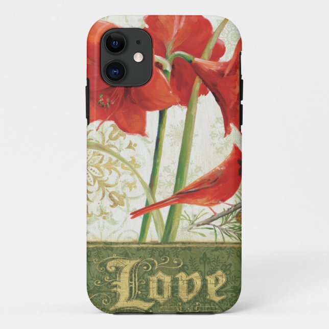 Capa Para iPhone 11 Casa para o amor do Amaryllis do Natal (Verso)