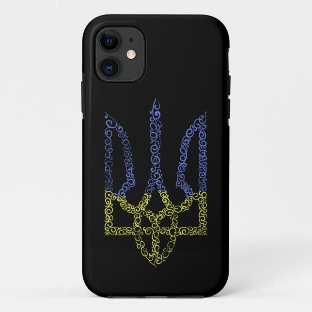 Capa Para iPhone 11 Casaco da Ucrânia do modelo espiral tridente de ar (Verso)