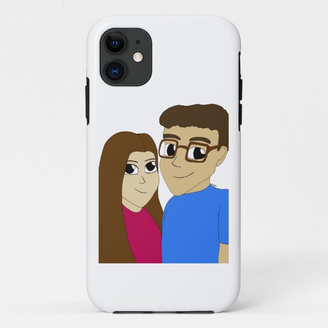 Capa Para iPhone 11 Casal Chibi (Verso)