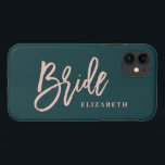 Capa Para iPhone 11 Casamento de noiva de texto limpo mínimo moderno<br><div class="desc">Design de casamento da noiva de texto limpo moderno mínimo. As cores podem ser trocadas por terno.</div>