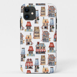 Capa Para iPhone 11 Casas Russas de Aquarela Imobilizador