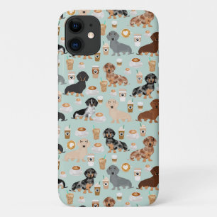 Capa Para iPhone 11 Casca de café Dachshund