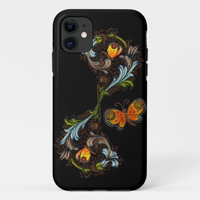 Capa Para iPhone 11 Case mate iPhone5 de pintura floral florentino (Verso)