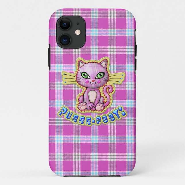Capa Para iPhone 11 Casemato de Gato Puro Xadrez iPhone 5 (Verso)