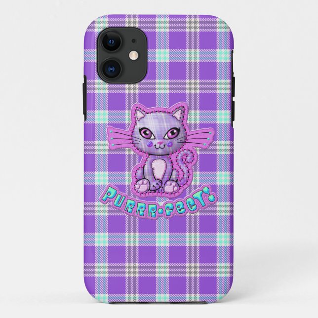 Capa Para iPhone 11 Casemato de Gato Puro Xadrez iPhone 5 (Verso)