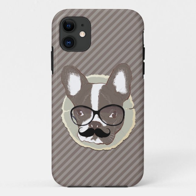 Capa Para iPhone 11 Caso à moda do iPhone 5 do buldogue francês do (Verso)
