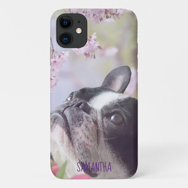 Capa Para iPhone 11 Caso Boston Terrier iphone 11 (Verso)
