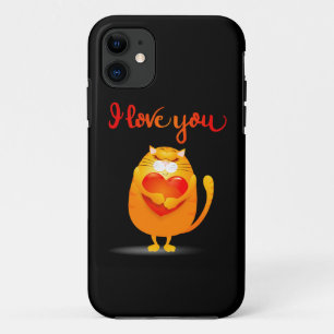 Capa Para iPhone 11 Caso Cat in Love iPhone / iPad