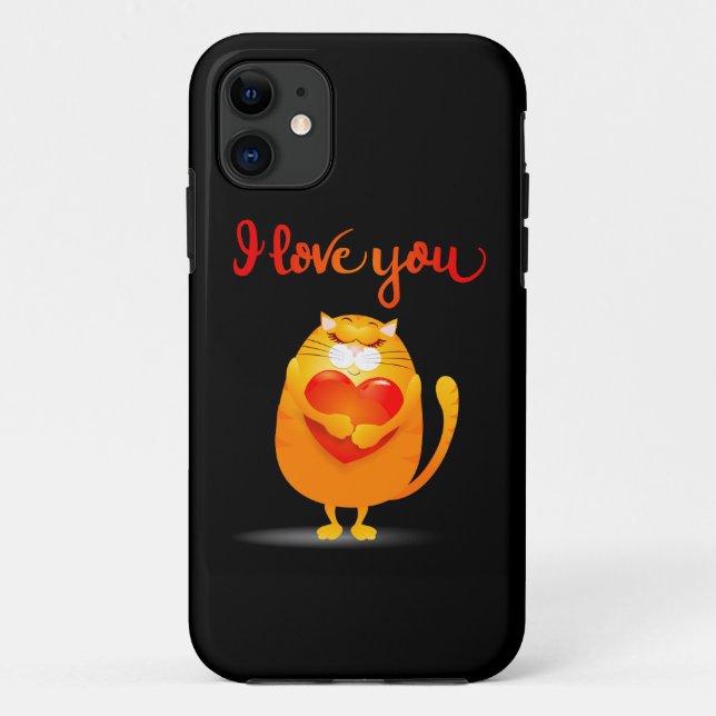 Capa Para iPhone 11 Caso Cat in Love iPhone / iPad (Verso)