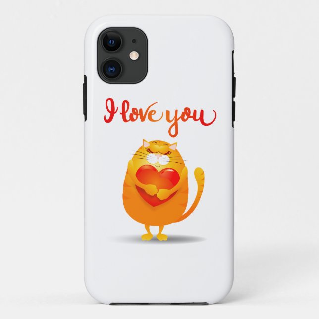 Capa Para iPhone 11 Caso Cat in Love iPhone / iPad (Verso)