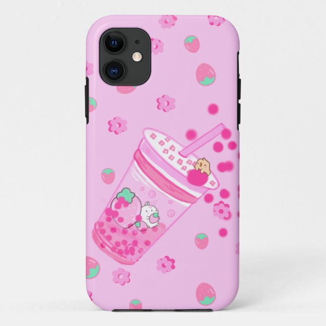 Capa Para iPhone 11 Caso Cute Kawaii Strawberry iPhone 11 (Verso)