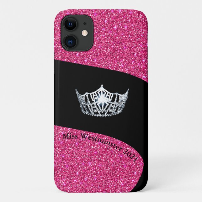 Capa Para iPhone 11 Caso da Miss América Silver Crown iPhone 11 (Verso)