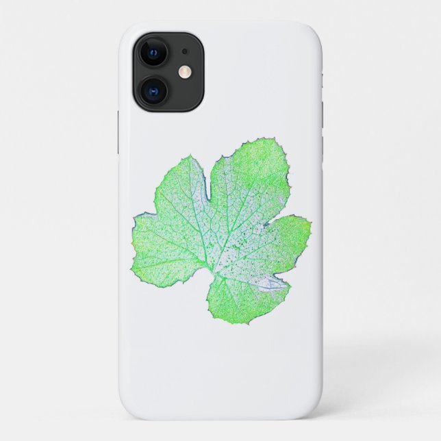 Capa Para iPhone 11 Caso de Folha de Texto do iPhone 11 Verde Pálido (Verso)