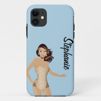 Capa Para iPhone 11 Caso de iPhone 5 da Menina Swinsuit Azul ID™