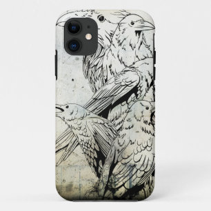Capa Para iPhone 11 Caso de Iphone 5 do corvo do Grunge do vintage