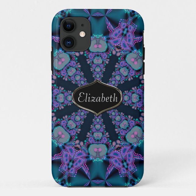 Capa Para iPhone 11 Caso de iPhone 5 Fractal Nome Personalizado de Fan (Verso)