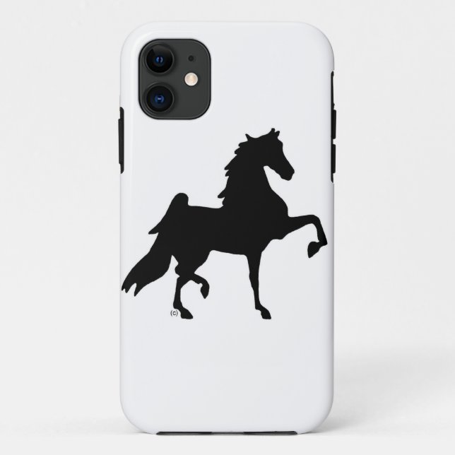 Capa Para iPhone 11 Caso de Iphone mal lá/silhueta de Saddlebred (Verso)