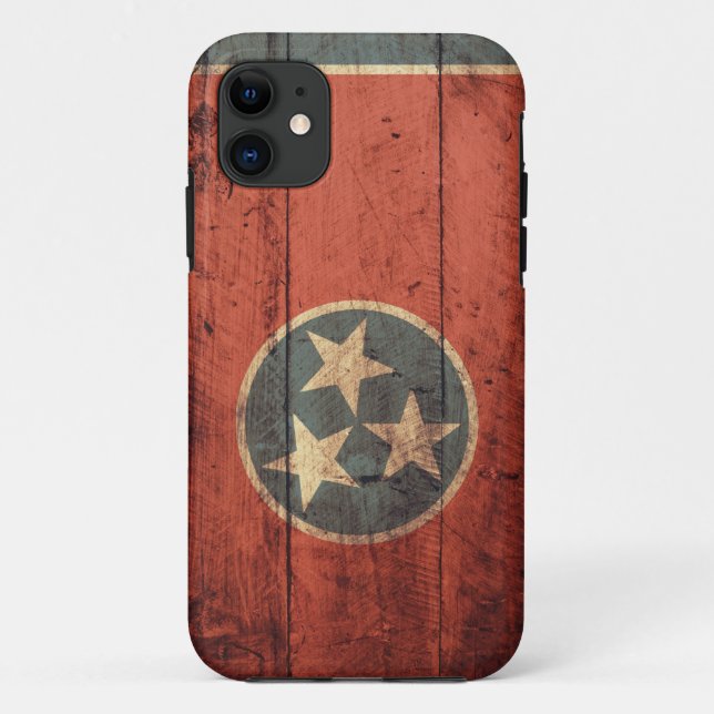 Capa Para iPhone 11 Caso de madeira velho do iPhone 5 da bandeira de (Verso)