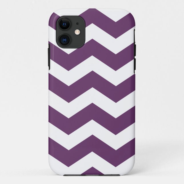 Capa Para iPhone 11 Caso de Padrão de Chevron Roxo - Caso Savvy iPhone (Verso)