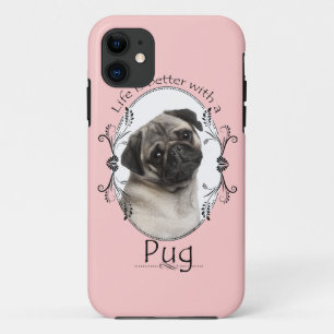 Capa Para iPhone 11 Caso de Smartphone do Pug da vida melhor