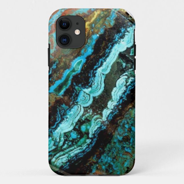 Capa Para iPhone 11 Caso do Azurite Malachite Gemstone iPhone 5 (Verso)