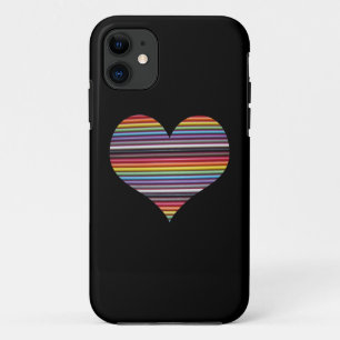 Capa Para iPhone 11 Caso do Coração do Cabo Rainbow Ribbon iPhone 5/5S