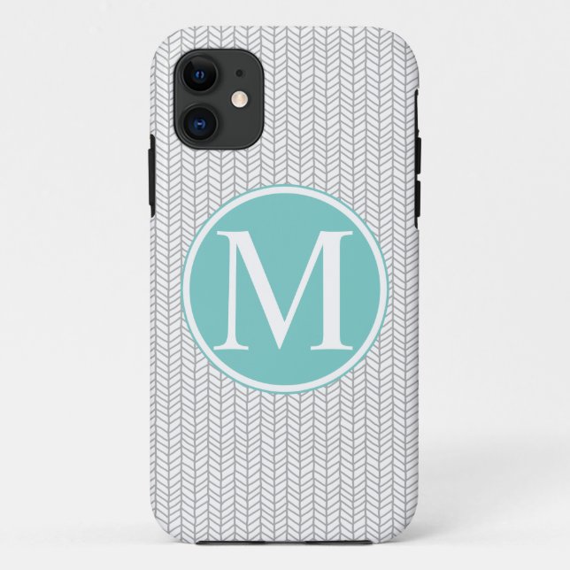 Capa Para iPhone 11 Caso do iPhone 5/5S de Herringbone do monograma (Verso)