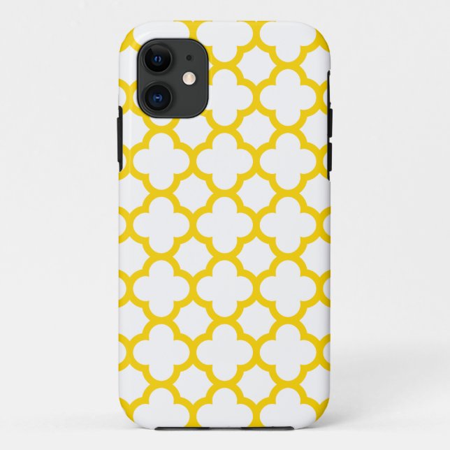 Capa Para iPhone 11 Caso do iPhone 5/5S de Quatrefoil \ amarelo do (Verso)