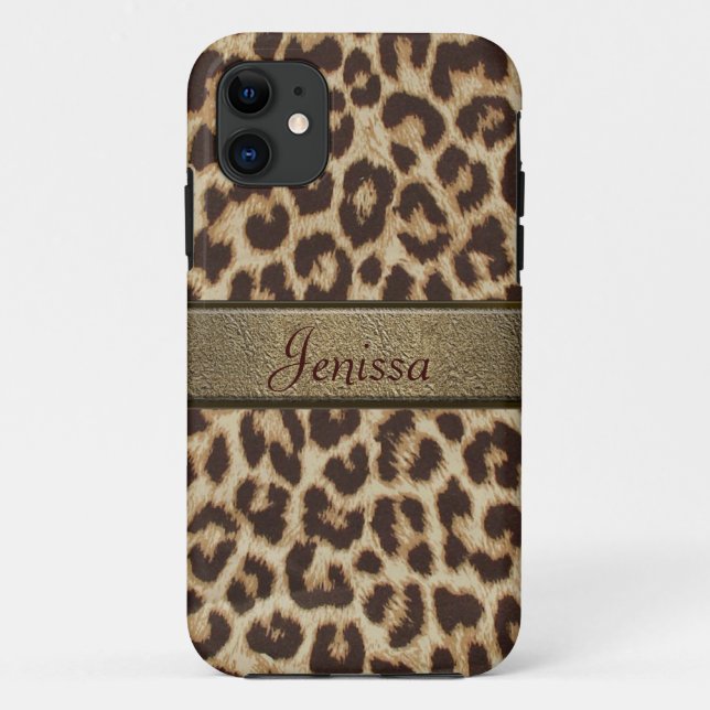 Capa Para iPhone 11 Caso do iPhone 5 do impressão do leopardo (Verso)