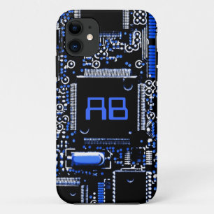 Capa Para iPhone 11 Caso do iPhone 5 do monograma do azul 2 do