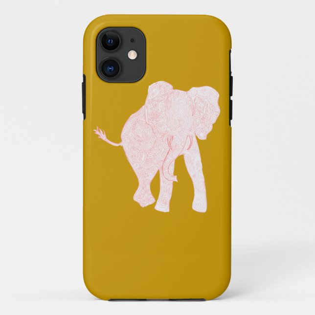 Capa Para iPhone 11 Caso do iPhone 5 do vermelho/mostarda (Verso)