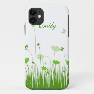 Capa Para iPhone 11 Caso do iPhone 5 Poppies Verdes
