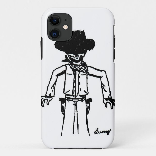 Capa Para iPhone 11 Caso do iPhone 5 Sketch Cowboy (Verso)