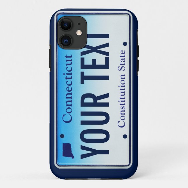 Capa Para iPhone 11 caso do telemóvel da matrícula de connecticut (Verso)