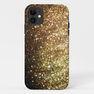 Capa Para iPhone 11 Caso Dourado do Natal do iPhone do brilho